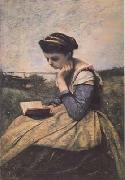 Jean Baptiste Camille  Corot Liseuse dans la campagne (mk11) Germany oil painting artist
